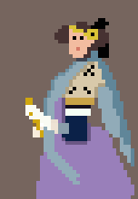 An attempt to make a pixel art photo of Ada Lovelace